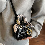 2025 Quilted Lady Dior Style Purse, Luxury Mini Chain Crossbody Shoulder Handbag