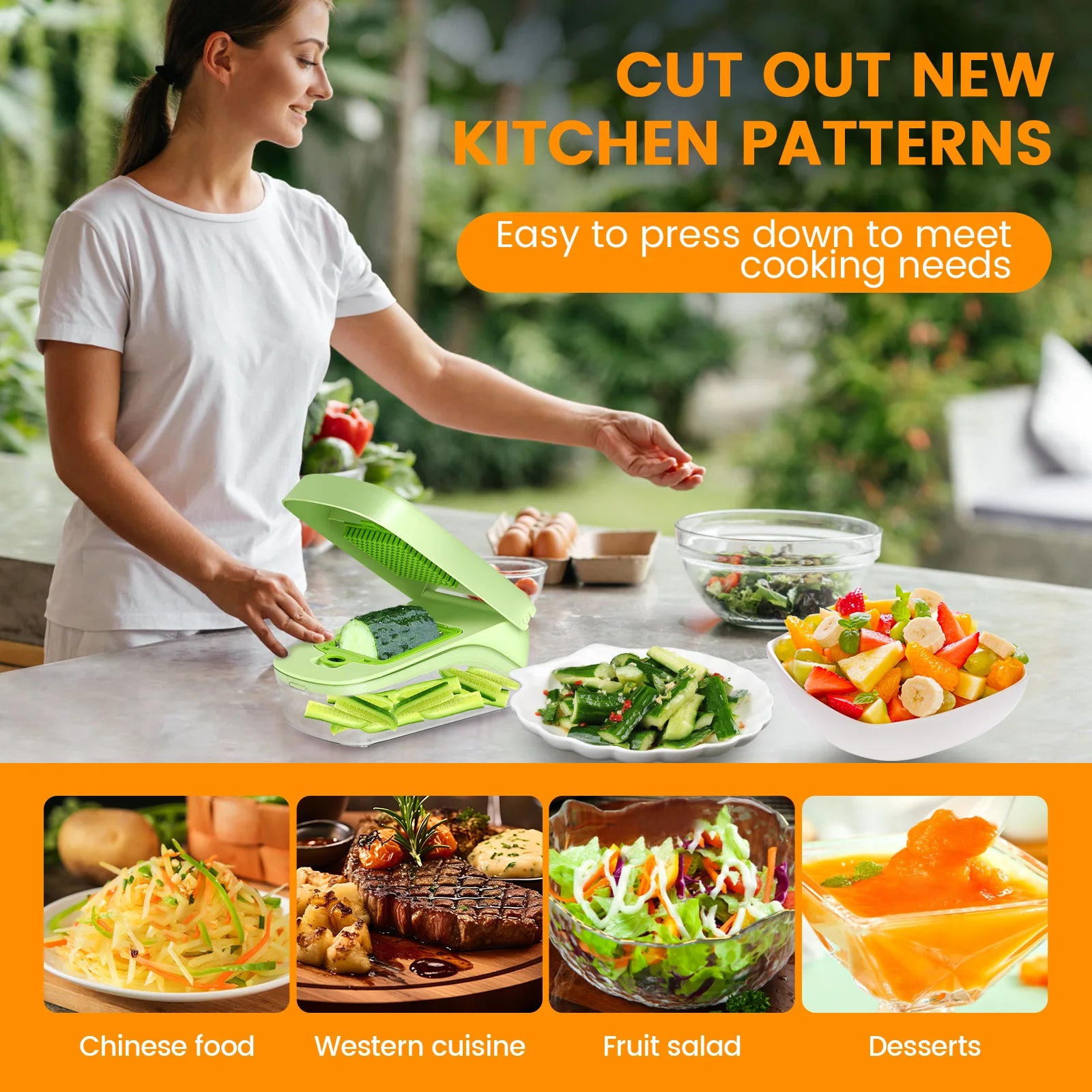 17 in 1 Multifunctional Vegetable Chopper Handle Food Grate Food Chopper Vegetable Slicer Dicer Cut Kitchen Items cocina 2024