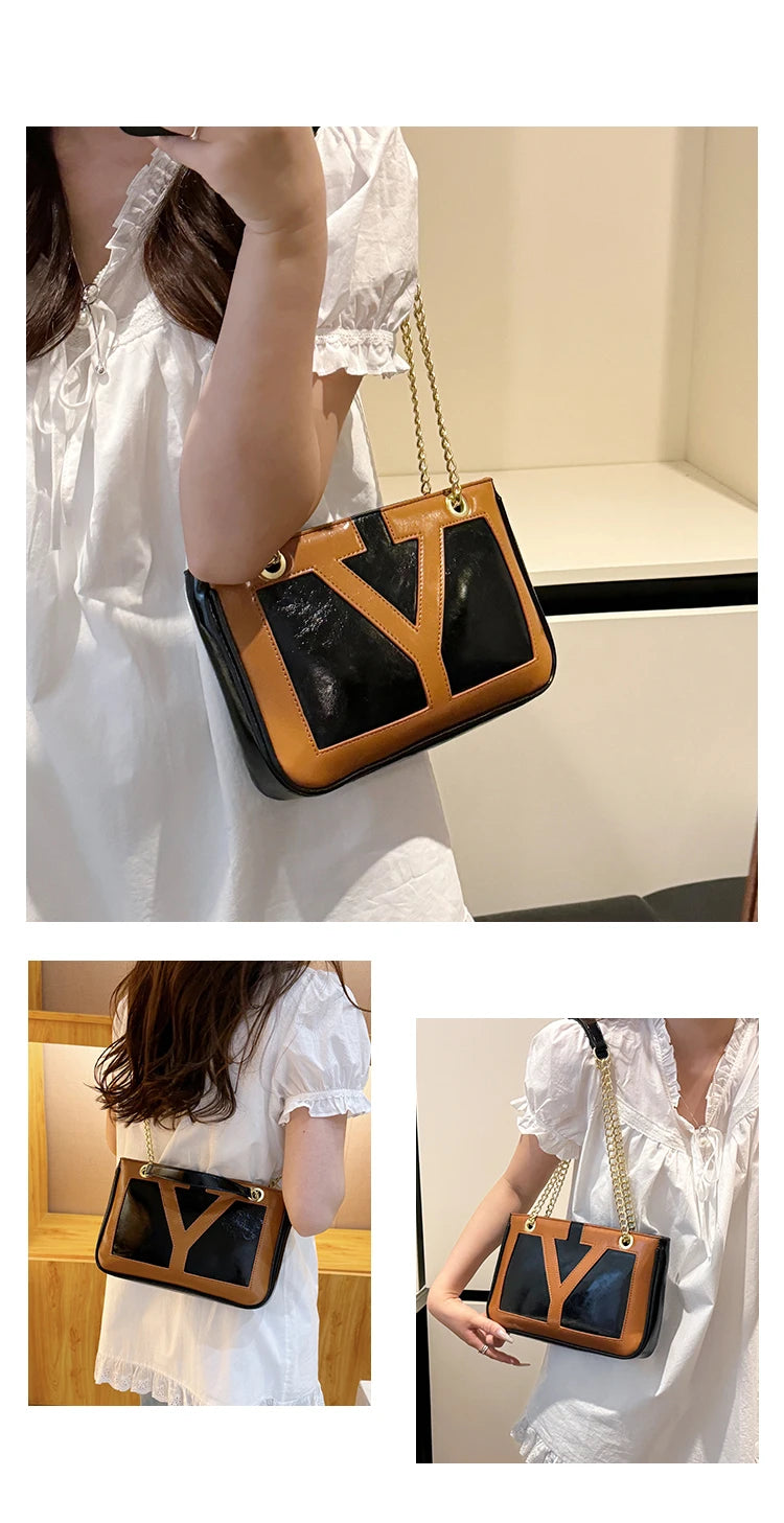 High-End Luxury Elegant Tote Bag For Women Shopper Messenger Purse Solid Color Commuter Use Large Capacity