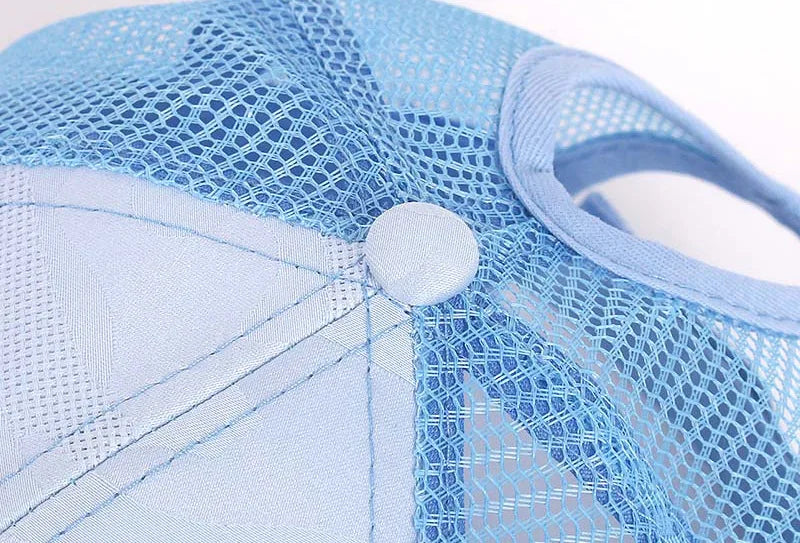 Summer Camouflage Mesh Trucker Hat Snapback Cap Chapeau Femme Fashion Messy Hair Bun Ponytail Baseball Caps for Women