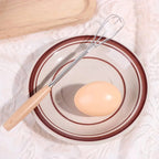 Kitchen Tools Multifunction Stainless Steel Egg Beater Wooden Handle Portable Hand Egg Beater Useful Manual Egg Beater Cooking