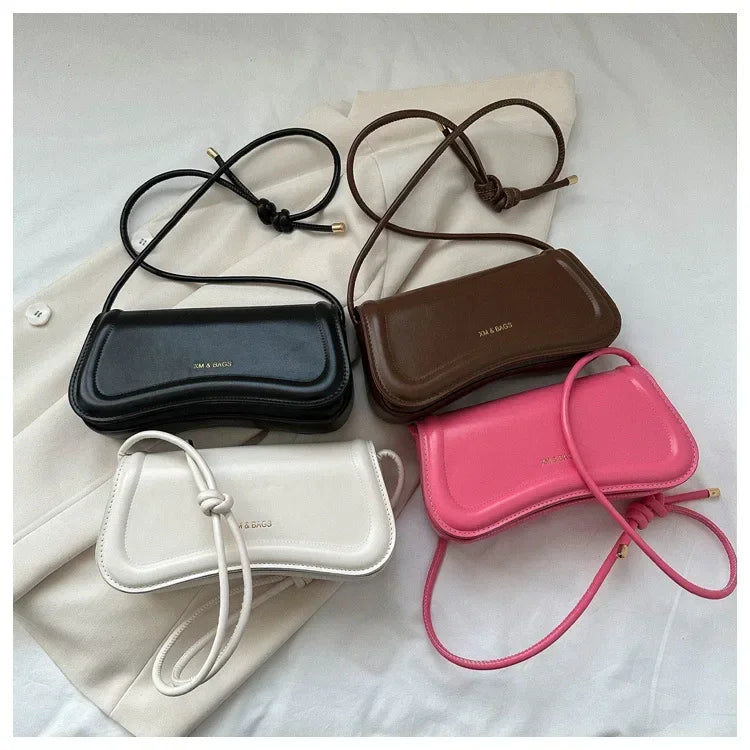 Ladies Shoulder Crossbody Bags  Women Underarm Bags Solid Color Small Top-handle Bags Purse Female Daily Handbags PU Leather