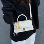 Classic Women's Leather Handbag, Crossbody Shoulder Tote Bag, Elegant Ladies Designer Purse