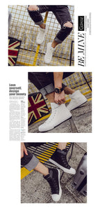 Men High Top Casual Shoes Fashion Breathable Canvas Shoes for Men Comfortable Lace-up Walking Shoes Non-slip Women Sneakers New