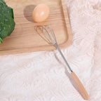Kitchen Tools Multifunction Stainless Steel Egg Beater Wooden Handle Portable Hand Egg Beater Useful Manual Egg Beater Cooking