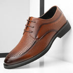 Shoes for Men Summer Breathable Hollow Out Shoe Fashion Business Dress Shoes Luxury Casual Leather Shoes for Men Loafers