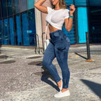 Women Ripped Hole Jeans Spring High Waist Stretch Skinny Butt Lifting Distressed Denim Female Pencil Pants Causal Slim Trousers