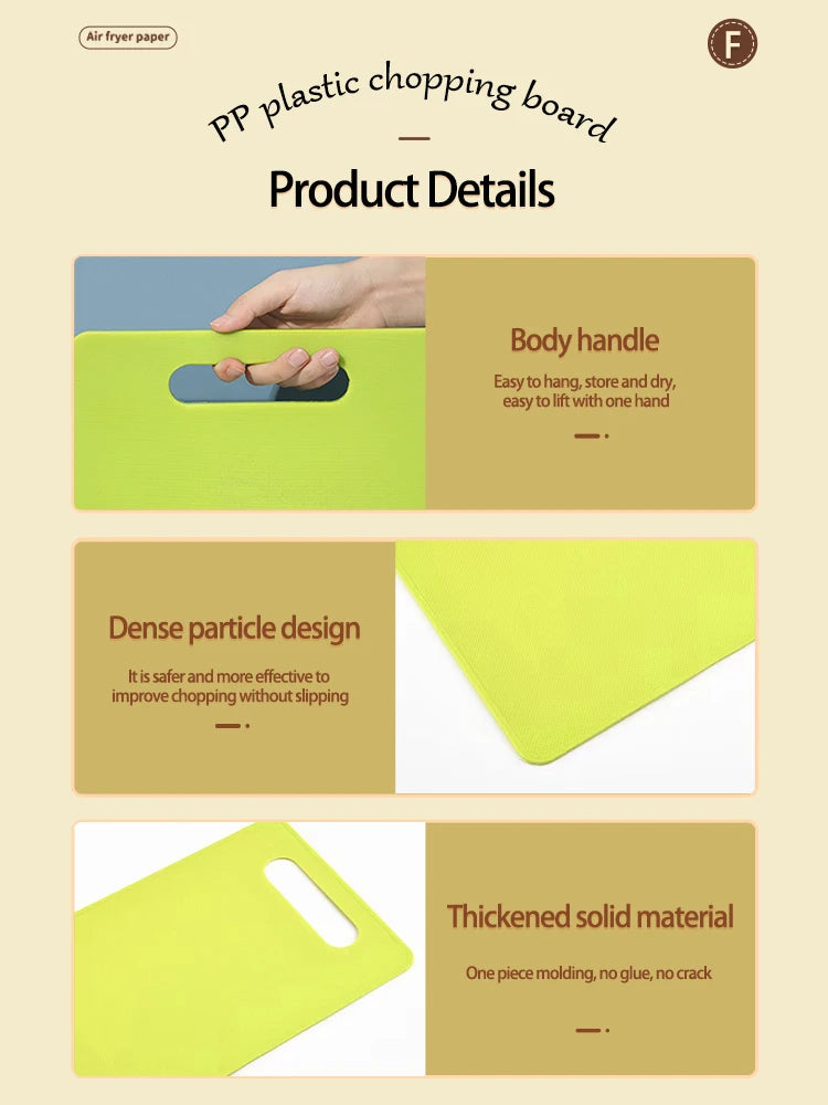 Kitchen Tools PP Creative Square Chopping Board Vegetable And Fruit Chopping Board Easy To Clean Non Slip Chopping Board Tools