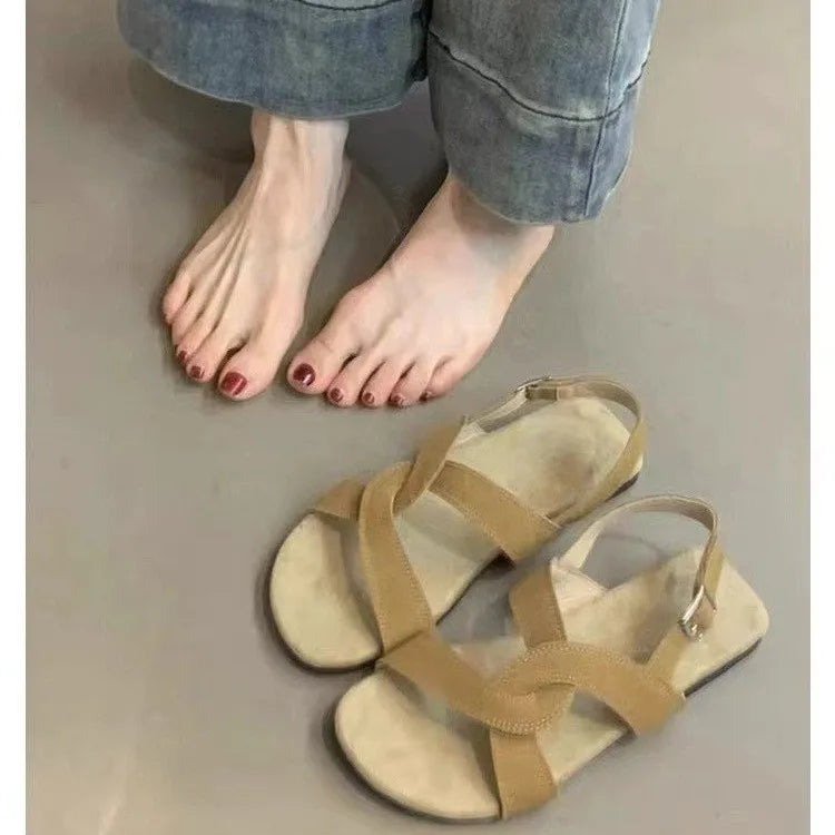 2025 New Summer Barefoot Leather Flat Sandals for Women Men Shoe with New MInimalist Soft Sole Light Weight Sandalias De Mujer