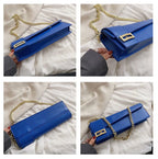 PU Leather Shoulder Bag for Women, Ladies' Purse, Rectangle, Solid, Female Handbag, High Quality, Klein Blue, Underarm, Fashion