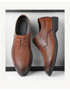 Shoes for Men Summer Breathable Hollow Out Shoe Fashion Business Dress Shoes Luxury Casual Leather Shoes for Men Loafers