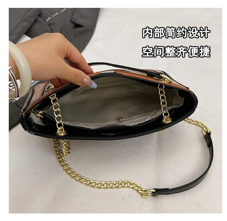 High-End Luxury Elegant Tote Bag For Women Shopper Messenger Purse Solid Color Commuter Use Large Capacity