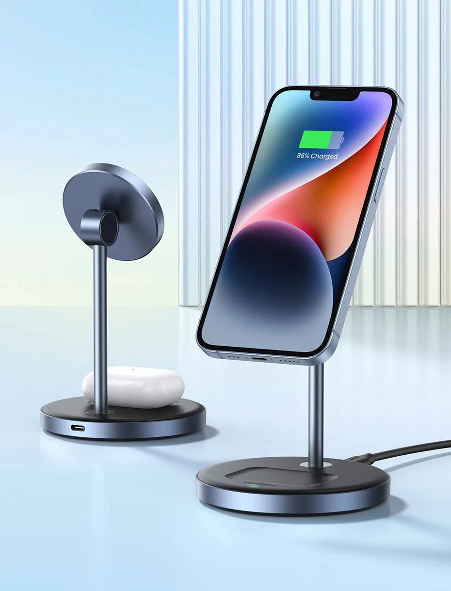 Magnetic Wireless Charger Stand 20W Max 2-in-1 Charging Stand For iPhone 16 15 Pro Max/iPhone 14/AirPods Fast Charger