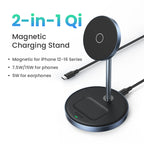 Magnetic Wireless Charger Stand 20W Max 2-in-1 Charging Stand For iPhone 16 15 Pro Max/iPhone 14/AirPods Fast Charger