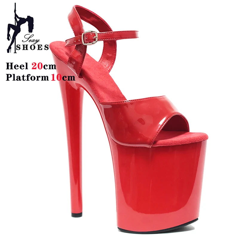 New Black Matte Stripper Shoes Woman Summer 2024 Designer Modern Sandals ultra-high heels 20cm Sexy Nightclubs Pole Dance Shoes