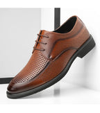 Shoes for Men Summer Breathable Hollow Out Shoe Fashion Business Dress Shoes Luxury Casual Leather Shoes for Men Loafers