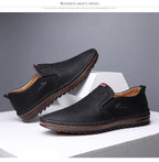 High Quality Men Shoes Handmade Leather Footwear Male Casual Business Flats Outdoor Soft Soled Travel Sneakers Brand Moccasins