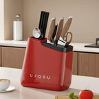 UFORU Multi-function knife rack kitchen knives tableware drain storage household trapezoidal integrated plastic storage rack