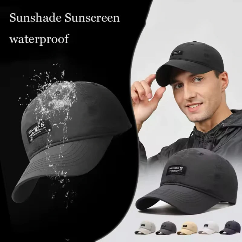Caps For Men Breathable Sunshade Sunscreen Waterproof Quick-Dry Baseball Cap Male Outdoor Sports Running Light Thin Hat Fishing