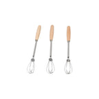 Kitchen Tools Multifunction Stainless Steel Egg Beater Wooden Handle Portable Hand Egg Beater Useful Manual Egg Beater Cooking