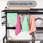 10pcs Microfiber Dish Cloths Multi Purpose Dishwashing Towels For Tableware Double Sided Cleaning Rags Kitchen Accessories