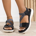 High Quality Brand Women's Sandals Hot Selling 2025 Summer New Elastic Band Fashionable Flat Casual Outdoor Sandals for Women