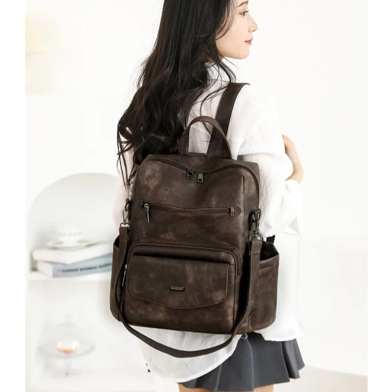 Backpack Purse for Women Fashion Leather Backpack Purse Designer Casual Travel College Backpack Convertible Shoulder Bag