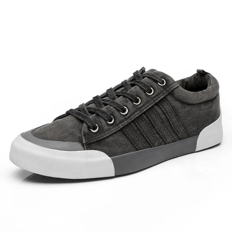 Retro Men's Canvas Sneakers Tenis Sport Running Trainers Breathable Male Student Casual Leisure Flat Skateboar Walking Shoes