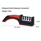 Kitchen 4Segment Knife Sharpener Household Multi-Functional Hand-Held Three-Purpose Black Sharpening Stone