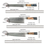 Kitchen Knives-Set Damascus Steel Chef Knife Cleaver Paring Utility Bread Knife Cooking Tool Blue Resin Handle 1-10 Pcs/Set