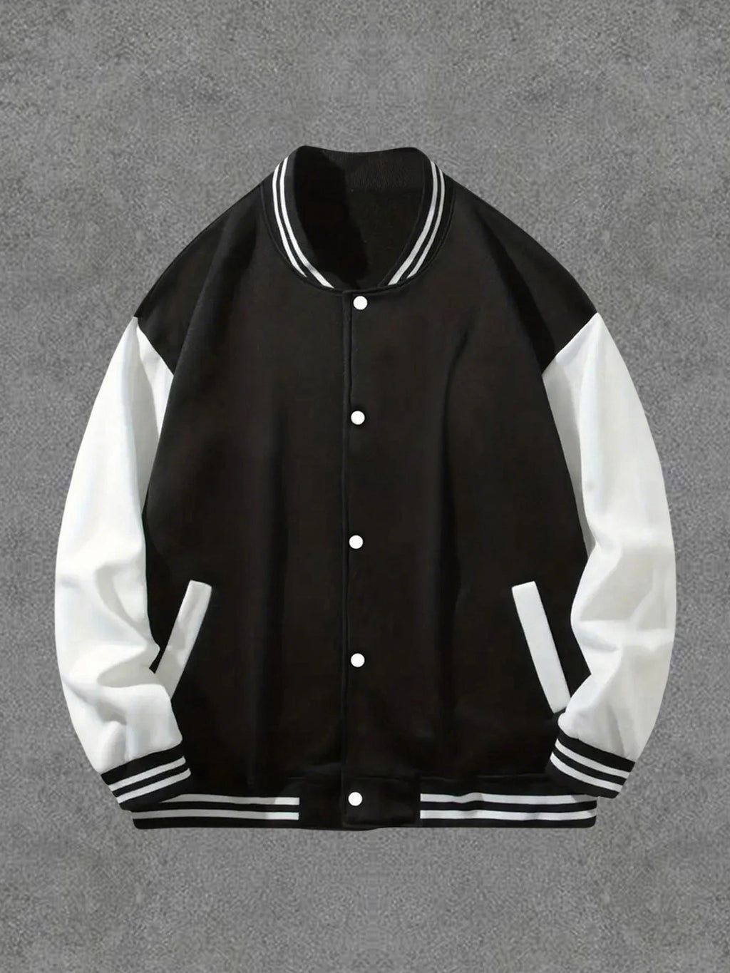 Classic Baseball Coat Men's Black White Splicing Jacket Loose Casual Baseball Hoodies Street Harajuku Warm Fleece Soft Jacket