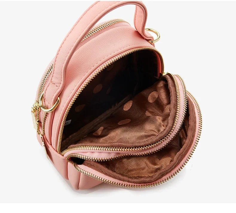 Mini Backpack Purse for Women Ladies Tote Multi-Function Luxury Shoulder Bag Solid Color Ladies Casual Bag Women's Backpack
