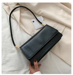 Fashionable Women Shoulder Bag PU Leather Armpit Handbag Casual Small Square Purse for Ladies Stylish Solid Color Crossbody Bag