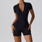 Women's Fitness Short Jumpsuits Long Sleeve Training Overalls One-Piece Sporty Suits Workout Romper Gym Clothing Woman Tracksuit