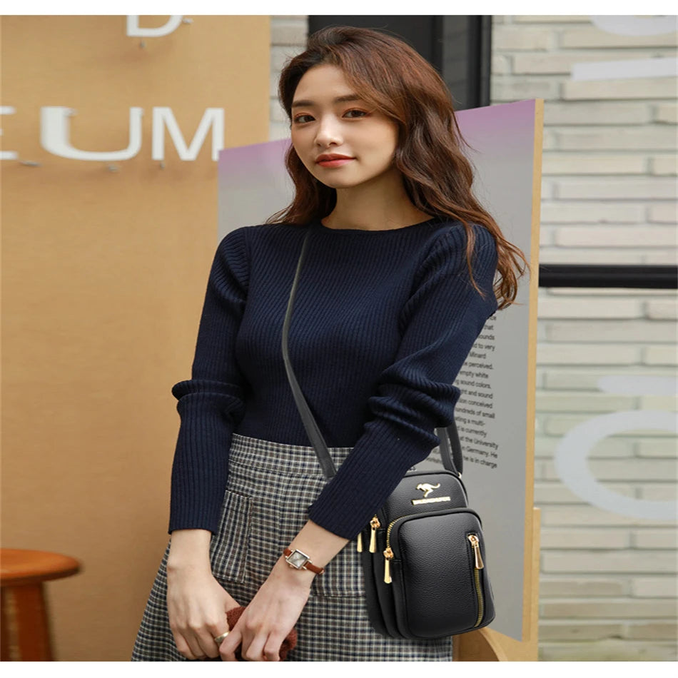 Ladies New Trendy Pu Leather Shoulder Bags Luxury Designer Simple Small Purse Handbags for Women Fashion Messenger Bags Sac