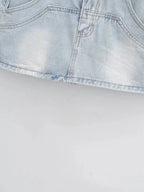 Skirts for Women Sexy Slim Solid Colour Pockets Spliced 2024 Summer Casual Femme High Waist Wrap Hip Mini Short Denim Skirt