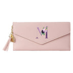Ladies Wallet Coin Purse Card Holders Clutch Storage Bag Women's Bag Purple Letter Print Pattern PU Leather Long Wallets