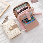Cute Cat Coin Purse Women Fashion Short Wallet PU Leather Large Capacity Wallet Lightweight ID Card Holder Travel Cash Coin Bag