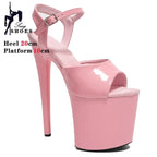 New Black Matte Stripper Shoes Woman Summer 2024 Designer Modern Sandals ultra-high heels 20cm Sexy Nightclubs Pole Dance Shoes