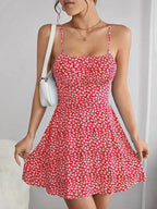 Womens Dresses Sexy Floral Backless Bandage Holiday Beach Dress Summer Fashion Red Short New In Dresses 2025