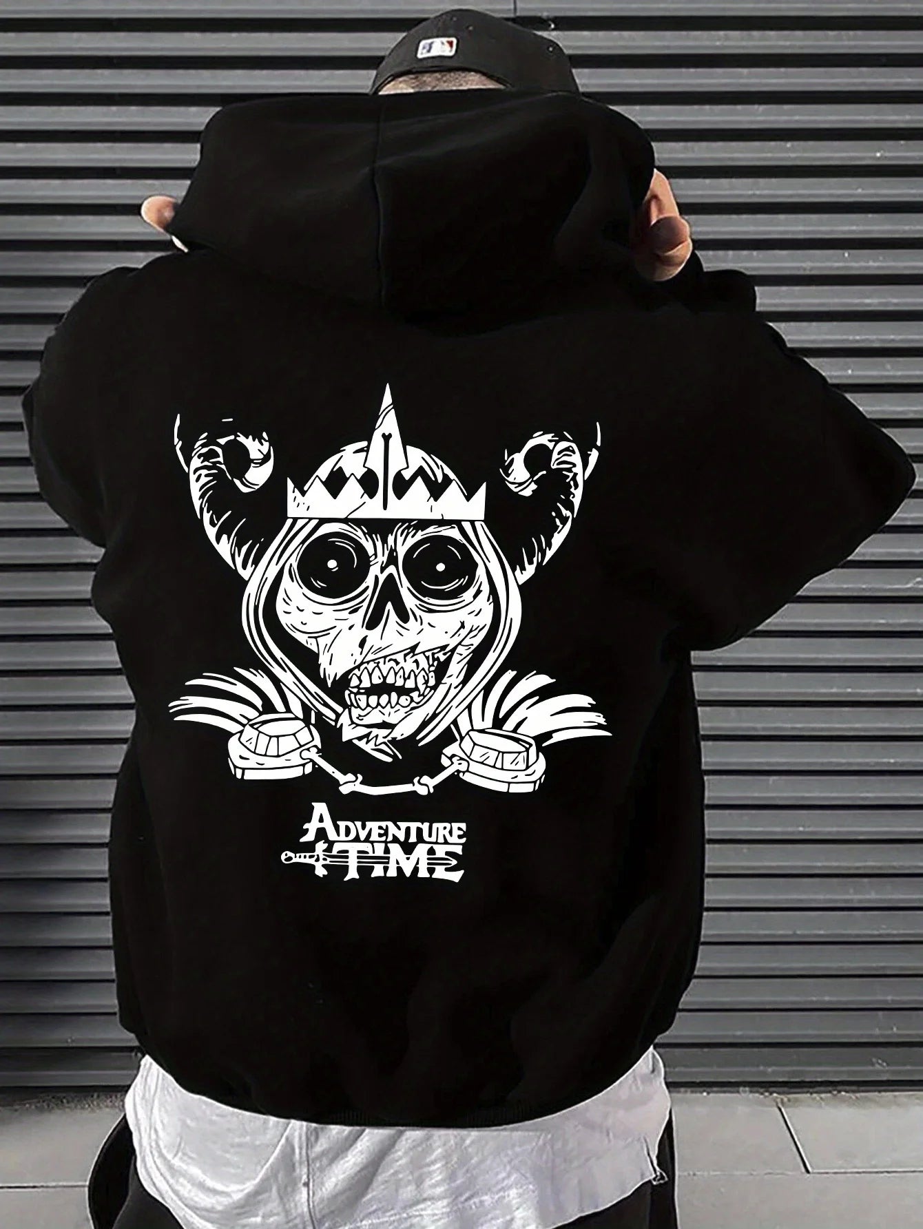 2025 Classic Vintage Men's Dark Pattern Printed Hoodie Fashion Loose Casual Autumn/Winter Pullover Strap