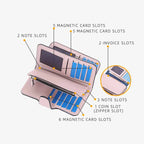 Ladies Long Coin Purse Clutch Multi-functional PU Leather Wallet Simple Fashion Zipper Hasp Wallet Large-capacity Card Holders