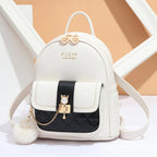 Backpack Purse For Women, Zipper Backpack With Pompom Decorate And Inner Porcket, Faux Leather Daypack