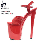 New Black Matte Stripper Shoes Woman Summer 2024 Designer Modern Sandals ultra-high heels 20cm Sexy Nightclubs Pole Dance Shoes
