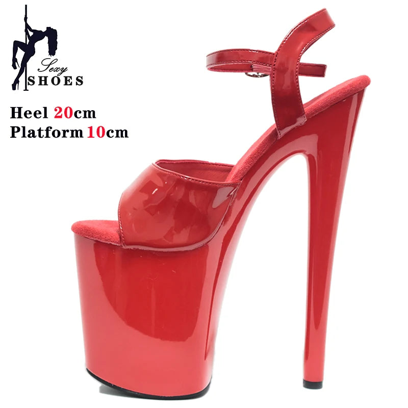 New Black Matte Stripper Shoes Woman Summer 2024 Designer Modern Sandals ultra-high heels 20cm Sexy Nightclubs Pole Dance Shoes