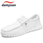 Men Casual Shoes Canvas Loafers for Man Non Slip Vulcanized Shoe Breathable Comfortable Wide Toe Wear-resistant Outdoor Walking