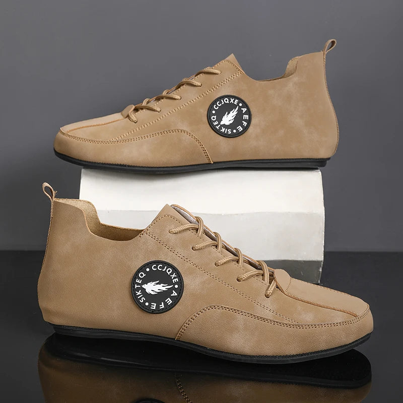 MAEDEF Men's Loafers Lightweight Driving Casual Thin Bottom Flats Shoes Soft Sole Comfortable Non Slip Lace-up Walking Shoes Men