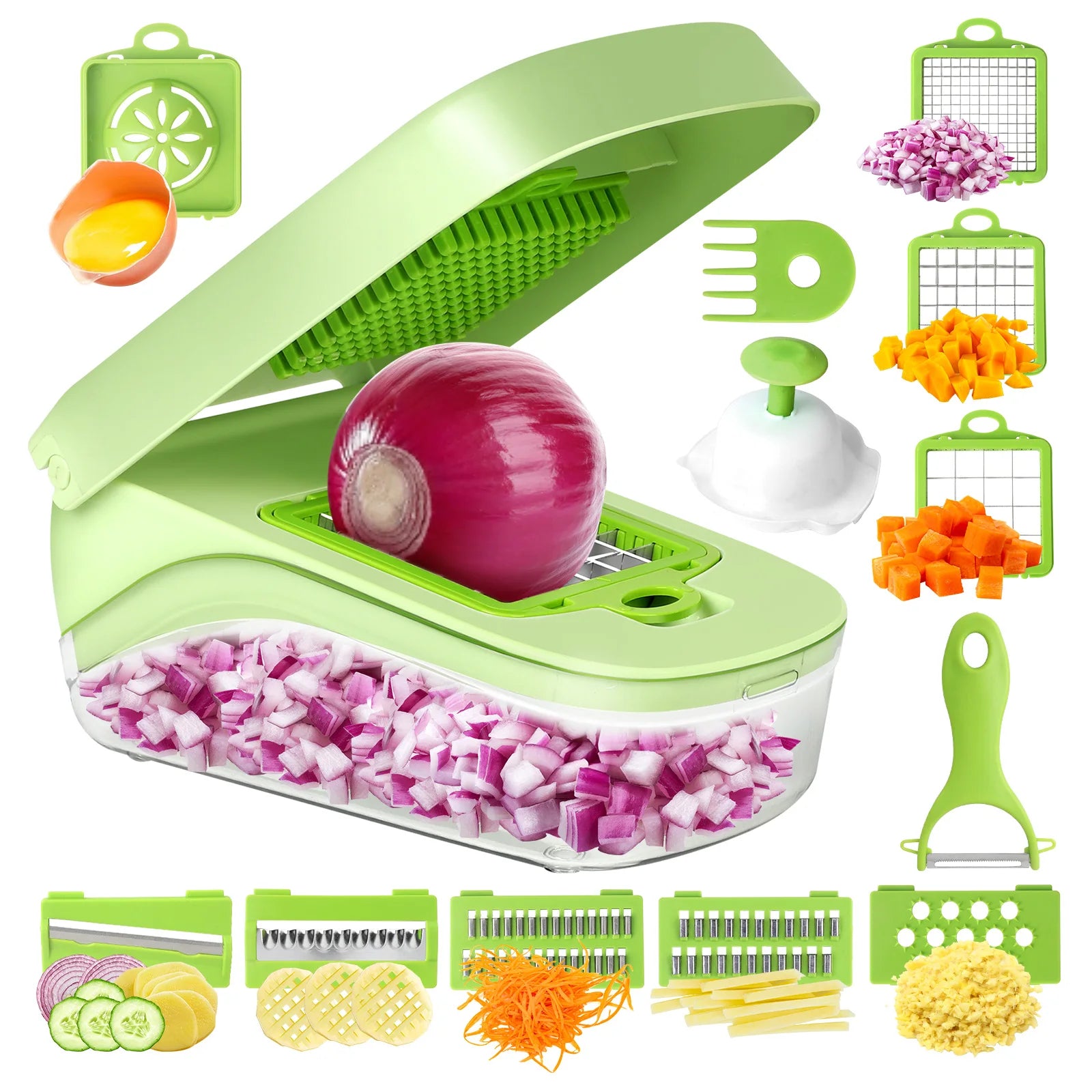 17 in 1 Multifunctional Vegetable Chopper Handle Food Grate Food Chopper Vegetable Slicer Dicer Cut Kitchen Items cocina 2024