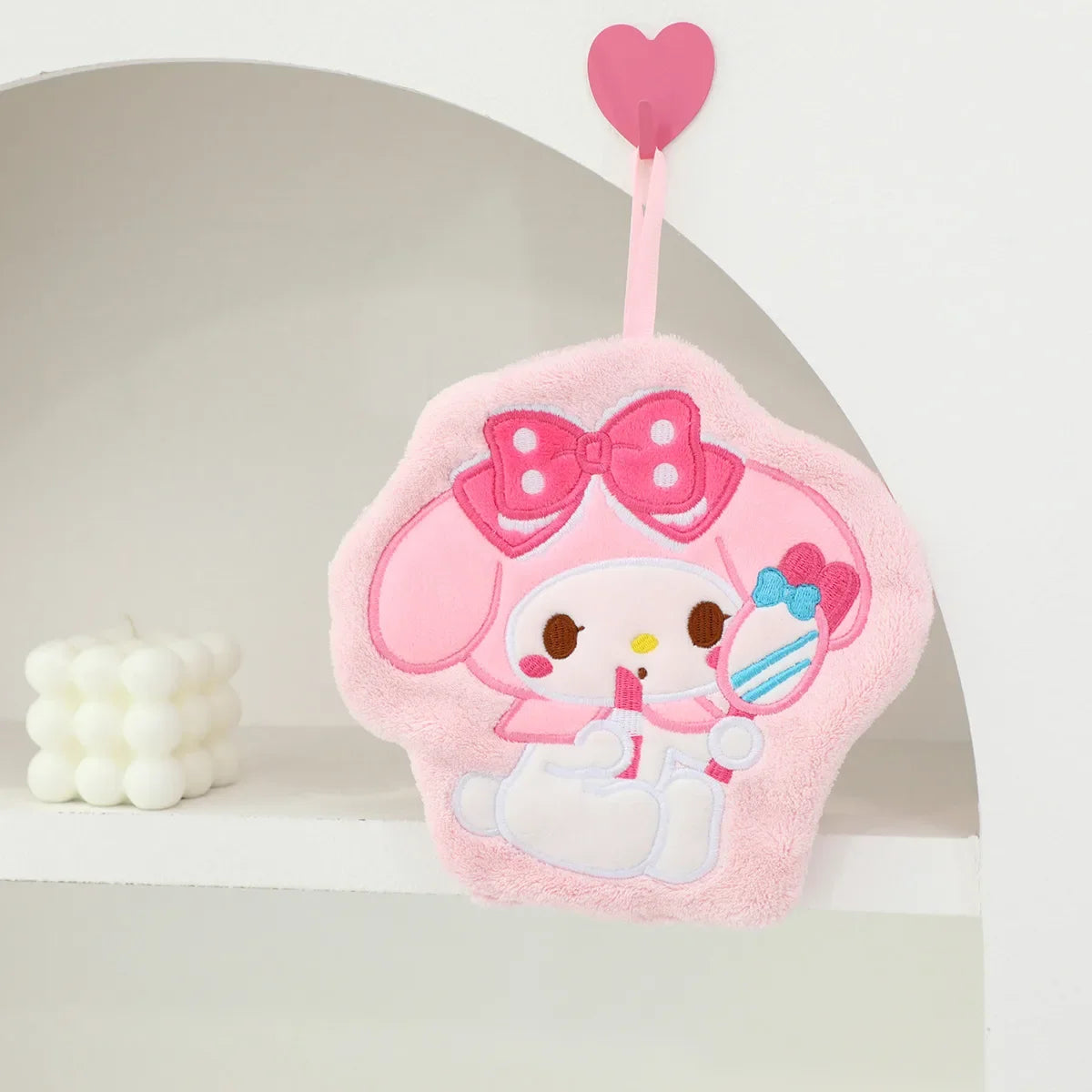 Hello Kitty Towel Kitchen Bathroom Kawaii Cinnamoroll Coral Velvet Hanging Kitchen Children's Absorbent Hand Towel Square Towel