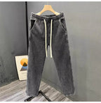 Men's Casual Loose Straight Leg Jeans Thin Wear Resistant Spring Autumn Vintage Workwear Durable Cotton Denim Trousers
